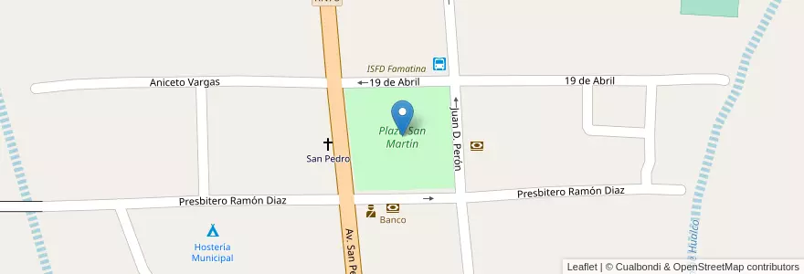 Mapa de ubicacion de Plaza San Martín en アルゼンチン, ラ・リオハ州, Departamento Famatina.