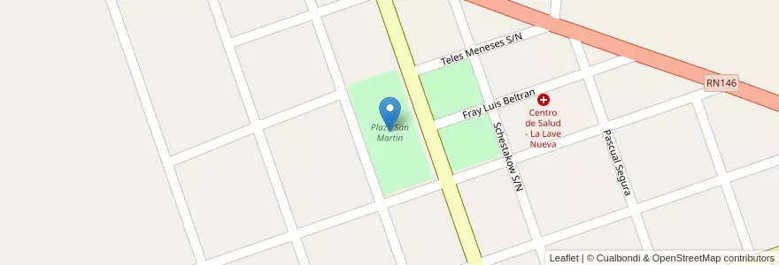 Mapa de ubicacion de Plaza San Martín en Argentinien, Chile, Mendoza, Distrito La Llave, Departamento San Rafael.