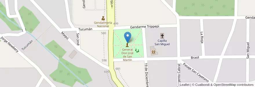 Mapa de ubicacion de Plaza San Martín en アルゼンチン, ミシオネス州, Departamento Libertador General San Martín, Municipio De Puerto Rico.
