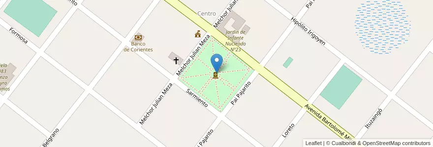 Mapa de ubicacion de Plaza San Martín en آرژانتین, Corrientes, Departamento San Miguel, Municipio De San Miguel.