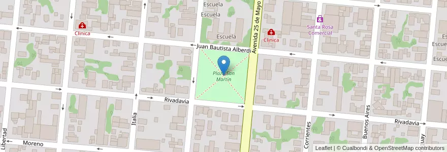 Mapa de ubicacion de Plaza San Martín en アルゼンチン, フォルモサ州, Departamento Pilcomayo, Municipio De Clorinda, Clorinda.