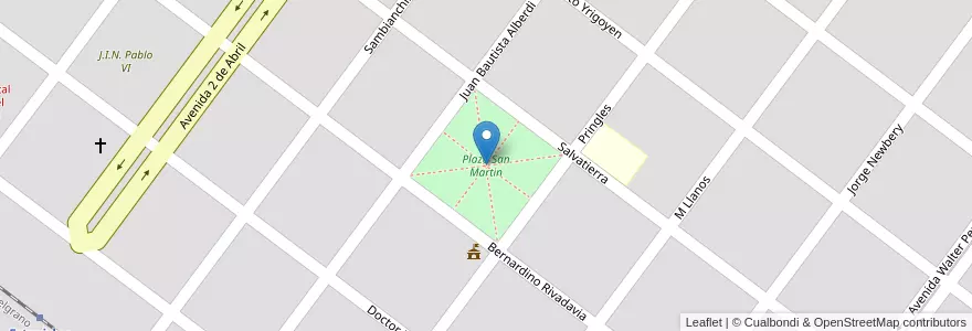 Mapa de ubicacion de Plaza San Martin en Argentinië, Formosa, Departamento Patiño, Municipio De Estanislao Del Campo, Estanislao Del Campo.