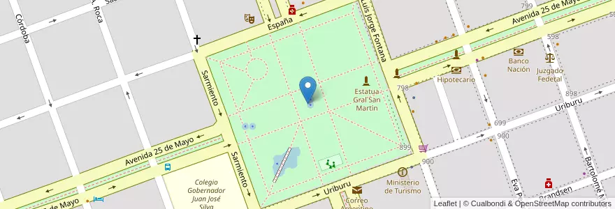Mapa de ubicacion de Plaza San Martín en アルゼンチン, フォルモサ州, Departamento Formosa, Municipio De Formosa, Formosa.