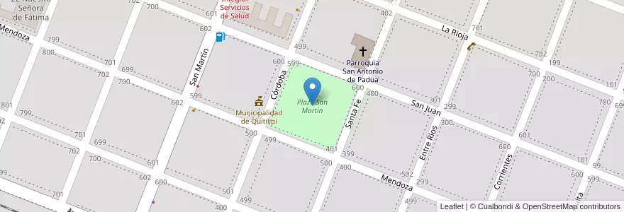 Mapa de ubicacion de Plaza San Martín en Argentina, Chaco, Departamento Quitilipi, Municipio De Quitilipi, Quitilipi.