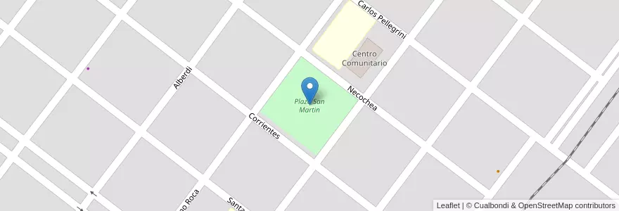 Mapa de ubicacion de Plaza San Martin en 아르헨티나, Chaco, Departamento General Belgrano, Municipio De Corzuela, Corzuela.