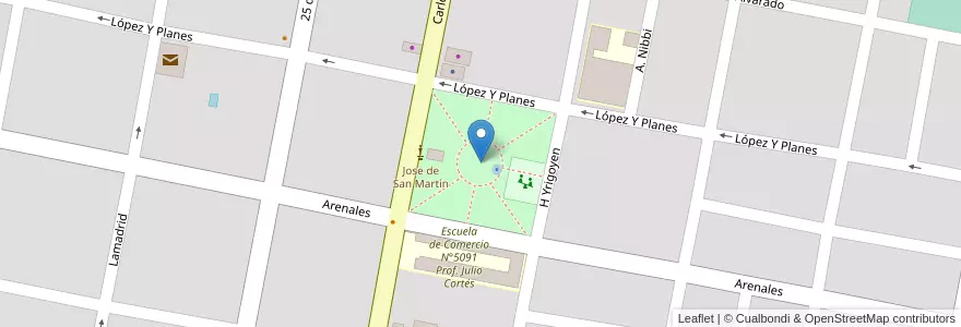 Mapa de ubicacion de Plaza San Martín en 阿根廷, Salta, Orán, Municipio De San Ramón De La Nueva Orán, San Ramón De La Nueva Orán.