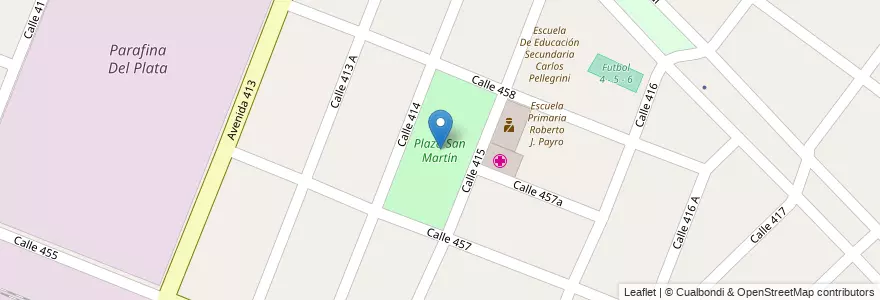 Mapa de ubicacion de Plaza San Martín en アルゼンチン, ブエノスアイレス州, Partido De Berazategui, Juan María Gutiérrez.