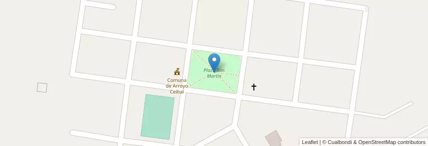 Mapa de ubicacion de Plaza San Martín en Argentinië, Santa Fe, Departamento General Obligado, Municipio De Arroyo Ceibal.