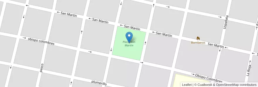 Mapa de ubicacion de Plaza San Martín en Argentinië, Tucumán, Departamento Chicligasta, Municipio De Concepción, Concepción.