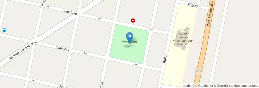 Mapa de ubicacion de Plaza San Martin en Argentinien, Santa Fe, Departamento San Cristóbal, Municipio De San Cristóbal.