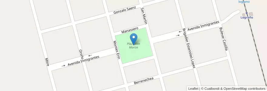 Mapa de ubicacion de Plaza San Martin en الأرجنتين, سانتا في, Municipio De Logroño.