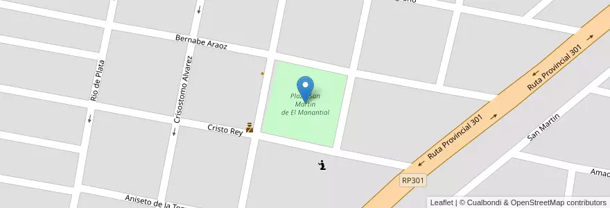 Mapa de ubicacion de Plaza San Martin de El Manantial en Argentinië, Tucumán, Departamento Lules, El Manantial.