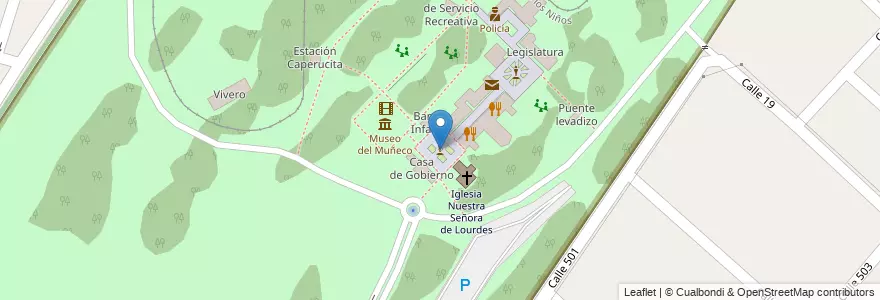 Mapa de ubicacion de Plaza San Martín, Gonnet en Arjantin, Buenos Aires, Partido De La Plata, Manuel B. Gonnet.