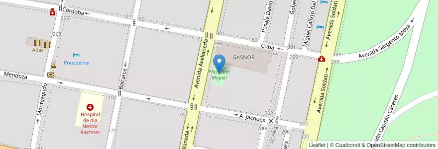 Mapa de ubicacion de Plaza San Miguel en Аргентина, Тукуман, San Miguel De Tucumán, Departamento Capital, San Miguel De Tucumán.