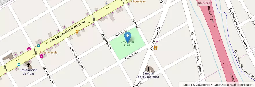 Mapa de ubicacion de Plaza San Pablo en Arjantin, Buenos Aires, Partido De San Fernando, Victoria, Virreyes.