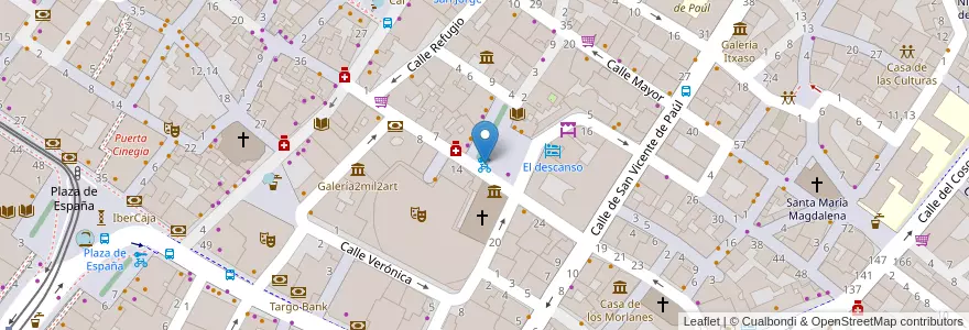 Mapa de ubicacion de Plaza San Pedro Nolasco en Spagna, Aragón, Saragozza, Zaragoza, Saragozza.