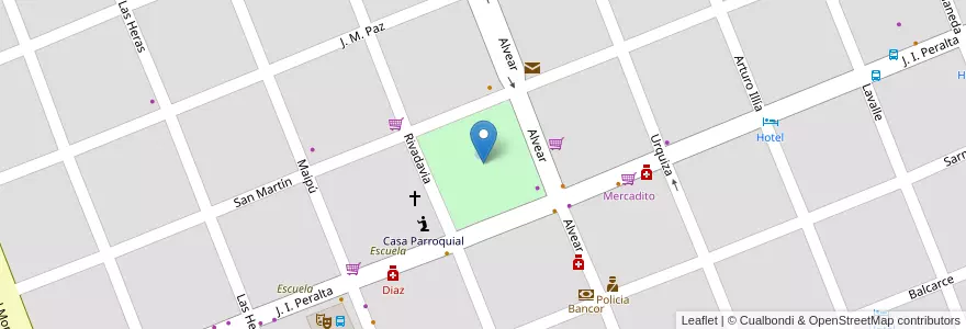 Mapa de ubicacion de Plaza San Roque en الأرجنتين, Córdoba, Departamento Cruz Del Eje, Pedanía Higueras, Municipio De Villa De Soto.