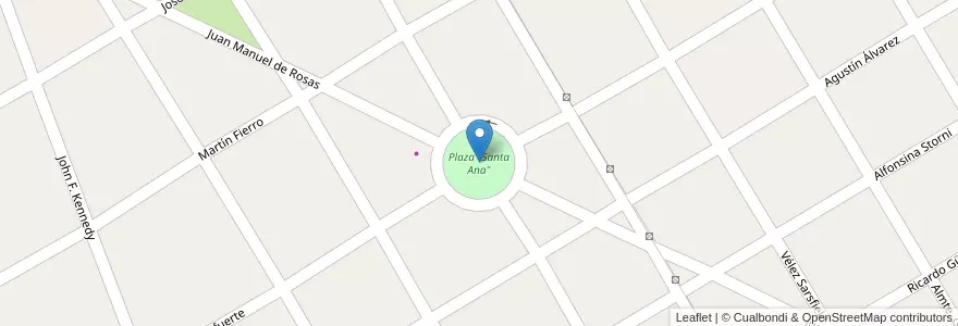 Mapa de ubicacion de Plaza "Santa Ana" en Argentine, Province De Buenos Aires, Partido De San Vicente.