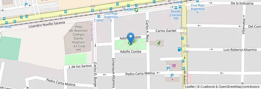 Mapa de ubicacion de Plaza Santa Barbara en Argentinië, Córdoba, Departamento Capital, Pedanía Capital, Córdoba, Municipio De Córdoba.