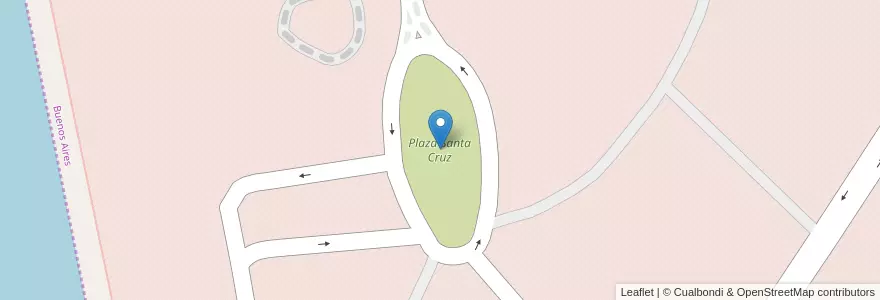 Mapa de ubicacion de Plaza Santa Cruz en Arjantin, Buenos Aires, Partido De Coronel De Marina Leonardo Rosales.
