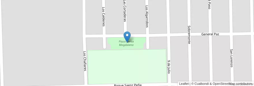 Mapa de ubicacion de Plaza Santa Magdalena en アルゼンチン, コルドバ州, Departamento General Roca, Pedanía Italó, Municipio De Jovita, Jovita.
