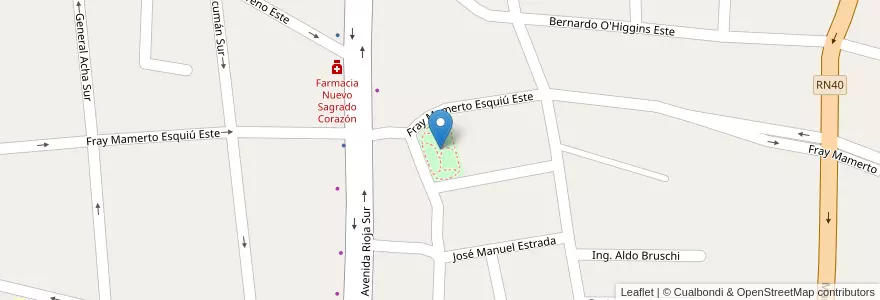 Mapa de ubicacion de Plaza Santa María de Oro en アルゼンチン, サンフアン州, チリ, Capital.