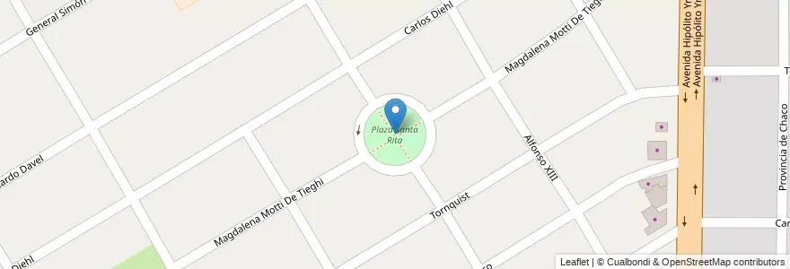 Mapa de ubicacion de Plaza Santa Rita en Argentina, Provincia Di Buenos Aires, Partido De Almirante Brown, Longchamps.