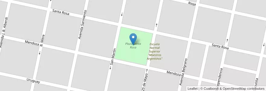 Mapa de ubicacion de Plaza Santa Rosa en Argentinien, Provinz Córdoba, Departamento Marcos Juárez, Pedanía Liniers, Municipio De Corral De Bustos, Corral De Bustos.