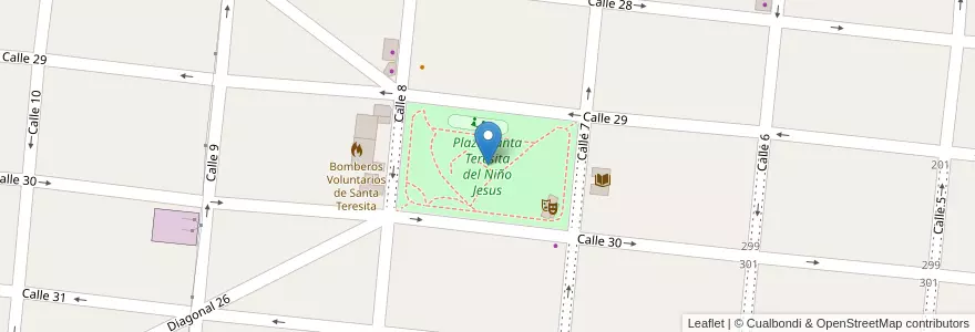 Mapa de ubicacion de Plaza Santa Teresita del Niño Jesus en 阿根廷, 布宜诺斯艾利斯省, Partido De La Costa, Santa Teresita.