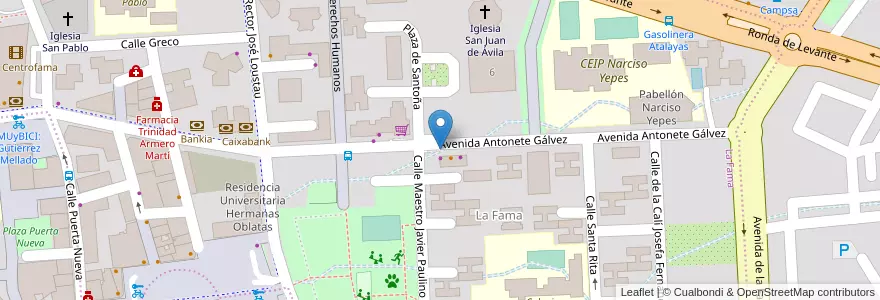 Mapa de ubicacion de Plaza Santoña en Espagne, Région De Murcie, Région De Murcie, Verger-De-Murcie, Murcia.