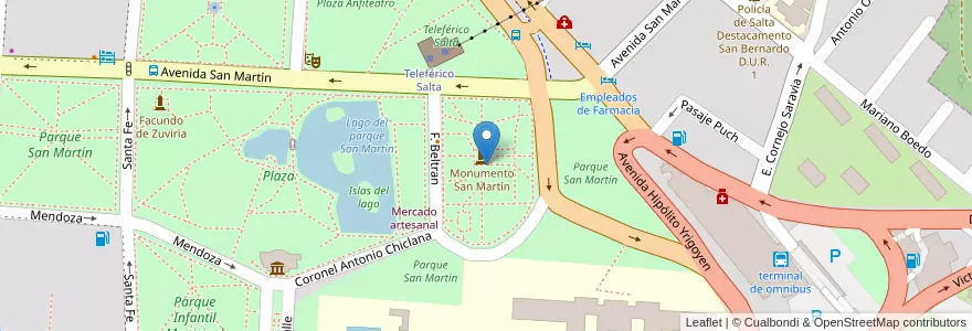 Mapa de ubicacion de Plaza Sargento Cabral en Аргентина, Сальта, Capital, Municipio De Salta, Salta.
