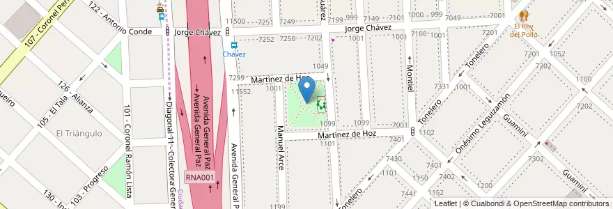 Mapa de ubicacion de Plaza Sargento Cabral, Liniers en アルゼンチン, Ciudad Autónoma De Buenos Aires, ブエノスアイレス.