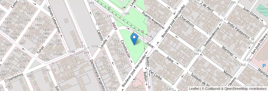Mapa de ubicacion de Plaza Sargento Maidana en الأرجنتين, تشيلي, محافظة سانتا كروز, Humedal, Deseado, Caleta Olivia.