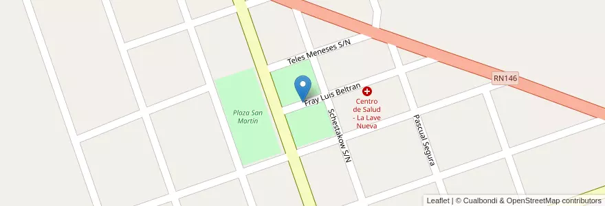 Mapa de ubicacion de Plaza Sarmiento - La Lllave Nueva en Argentinië, Chili, Mendoza, Distrito La Llave, Departamento San Rafael.