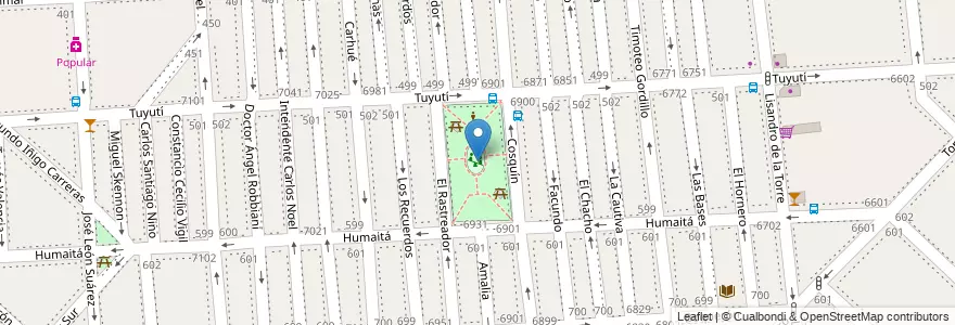 Mapa de ubicacion de Plaza Sarmiento, Liniers en Arjantin, Ciudad Autónoma De Buenos Aires, Comuna 9, Buenos Aires.