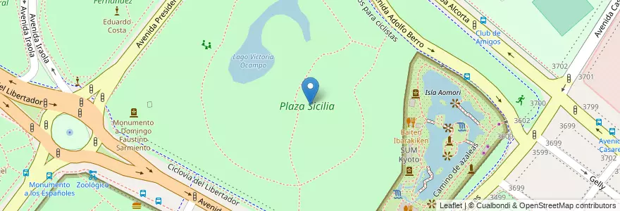 Mapa de ubicacion de Plaza Sicilia, Palermo en Arjantin, Ciudad Autónoma De Buenos Aires, Buenos Aires, Comuna 14.