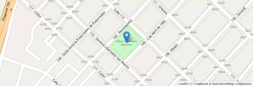 Mapa de ubicacion de Plaza Soberanía Nacional en Argentina, Buenos Aires, Partido De General San Martín, Villa Ballester.