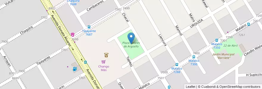 Mapa de ubicacion de Plaza Solares de Argüello en Аргентина, Кордова, Departamento Capital, Pedanía Capital, Córdoba, Municipio De Córdoba.