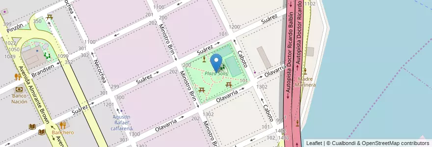 Mapa de ubicacion de Plaza Solís, Boca en آرژانتین, Ciudad Autónoma De Buenos Aires, Comuna 4, Buenos Aires.