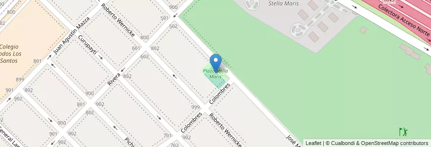 Mapa de ubicacion de Plaza Stella Maris en アルゼンチン, ブエノスアイレス州, Partido De San Isidro, Villa Adelina.