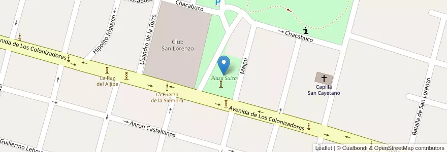 Mapa de ubicacion de Plaza Suiza en الأرجنتين, سانتا في, Departamento Las Colonias, Municipio De Esperanza, Esperanza.