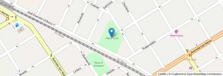 Mapa de ubicacion de Plaza Suiza en アルゼンチン, ブエノスアイレス州, Partido De Quilmes, Quilmes.