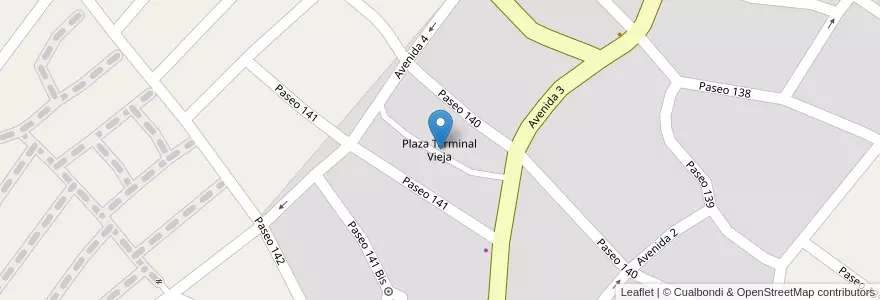 Mapa de ubicacion de Plaza Terminal Vieja en 阿根廷, 布宜诺斯艾利斯省, Partido De Villa Gesell.