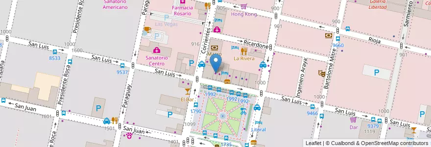 Mapa de ubicacion de plaza textil srl en الأرجنتين, سانتا في, Departamento Rosario, Municipio De Rosario, روساريو.