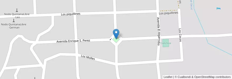 Mapa de ubicacion de Plaza Tita Merello en Arjantin, Córdoba, Departamento Santa María, Pedanía San Isidro, Comuna De Villa San Isidro, José De La Quintana.