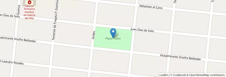 Mapa de ubicacion de Plaza Tokio en アルゼンチン, ブエノスアイレス州, Partido De Pinamar.