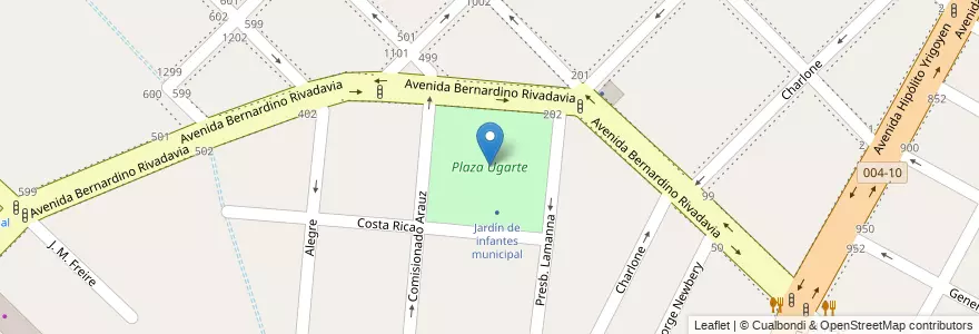 Mapa de ubicacion de Plaza Ugarte en Argentina, Provincia Di Buenos Aires, Partido De Avellaneda, Piñeyro.