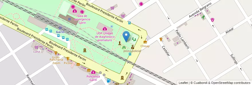 Mapa de ubicacion de plaza verde en Argentina, Buenos Aires, Partido De Escobar, Garín.