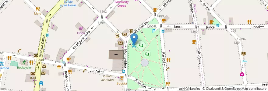 Mapa de ubicacion de Plaza Vicente López, Recoleta en アルゼンチン, Ciudad Autónoma De Buenos Aires, Comuna 2, Comuna 1, ブエノスアイレス.