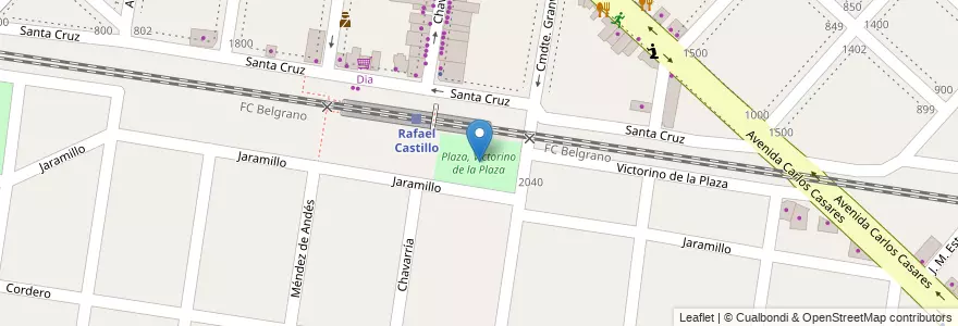 Mapa de ubicacion de Plaza, Victorino de la Plaza en アルゼンチン, ブエノスアイレス州, Partido De La Matanza, Rafael Castillo.